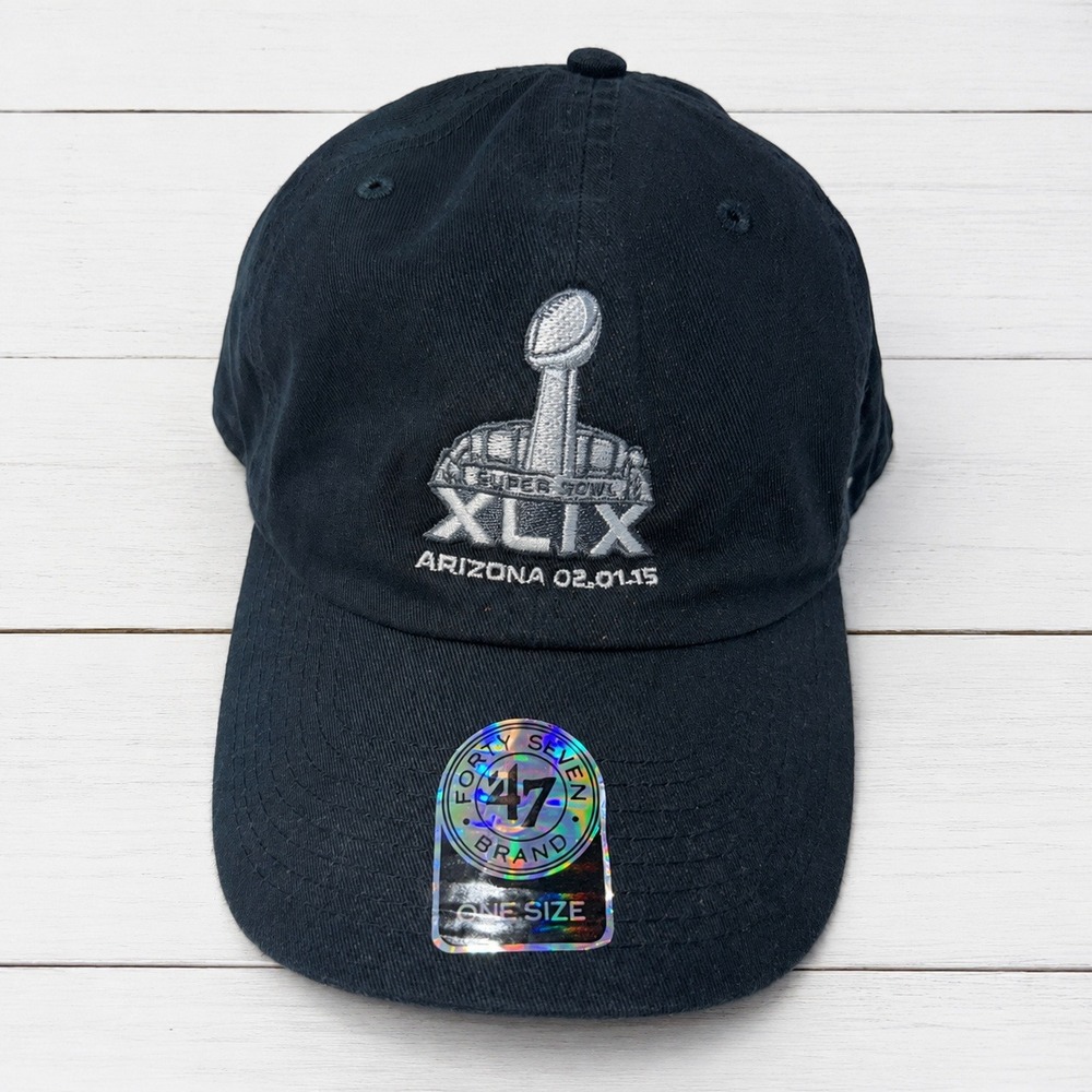 47 Brand Super Bowl XLIX NBC Sports Embroidered Dad Hat NFL Arizona Black OS